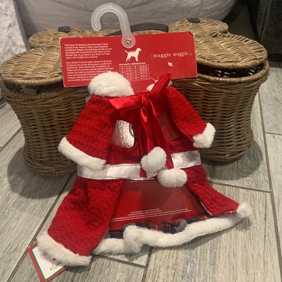 Maggie Waggie Mrs. Claus Christmas Caped Dress with Matching Hat XS NWT - Picture 3 of 11